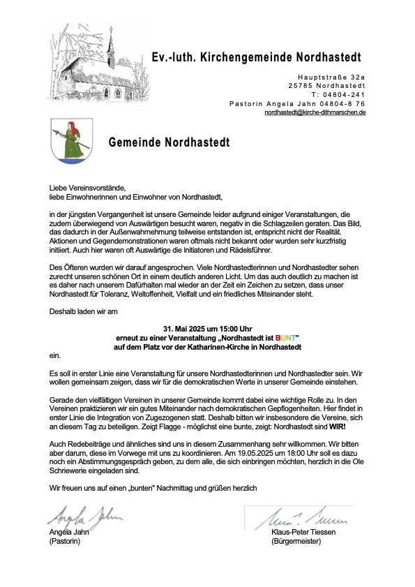 Einladung Nordhastedt ist BUNT